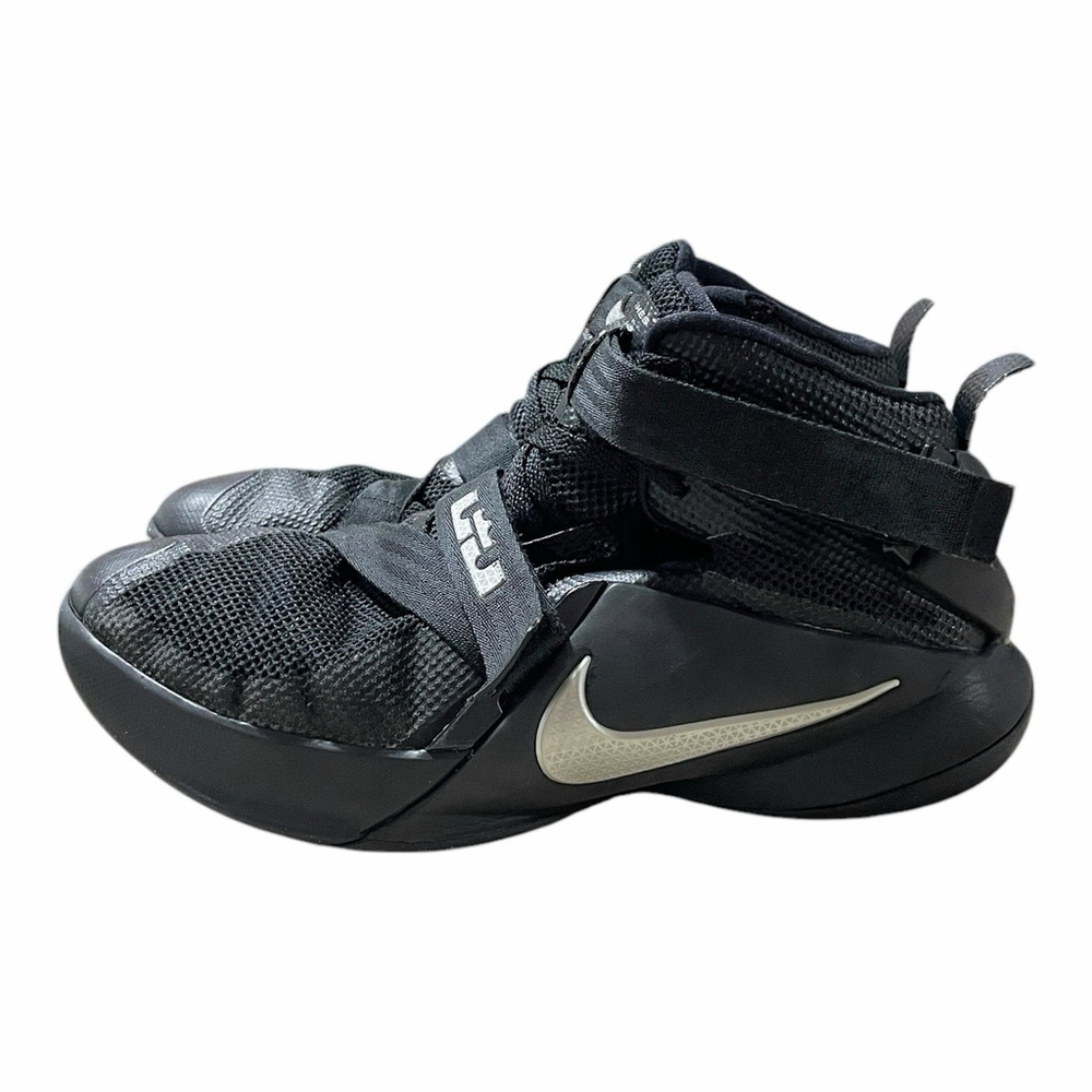 Nike LeBron Soldier Kids 7Y Basketball Shoe Black Adjustable High Top 776471-001 - Picture 4 of 12